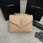 {Style No: KVZMOT3K} LOULOU SMALL 25 IN BEIGE LAMBSKIN SILVER HARDWARE