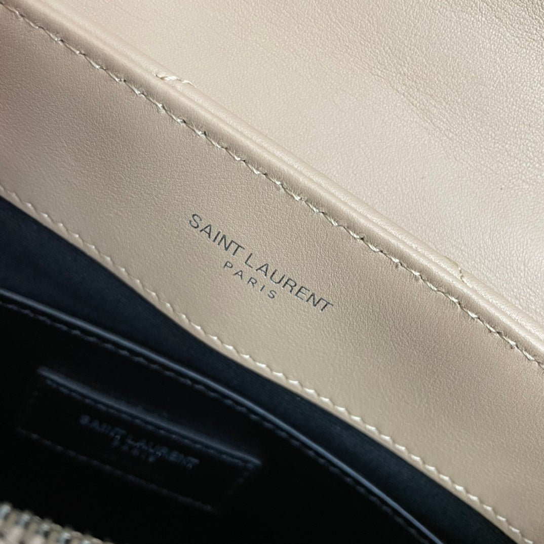 {Style No: KVZMOT3K} LOULOU SMALL 25 IN BEIGE LAMBSKIN SILVER HARDWARE - Image 2