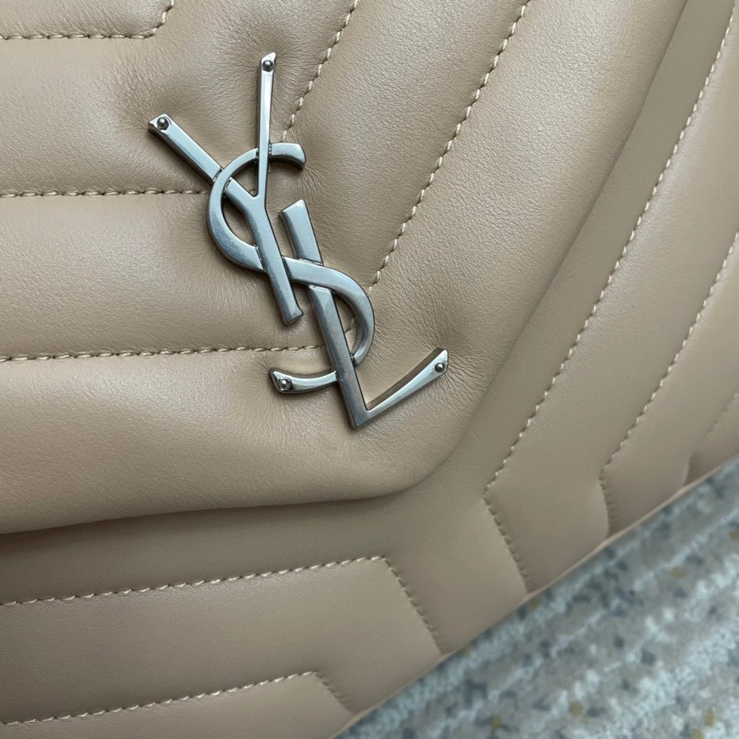 {Style No: KVZMOT3K} LOULOU SMALL 25 IN BEIGE LAMBSKIN SILVER HARDWARE - Image 6