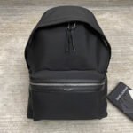 {Style No: G6IJSV2C} CITY BACKPACK 41 IN BLACK CANVAS, NYLON AND LEATHER