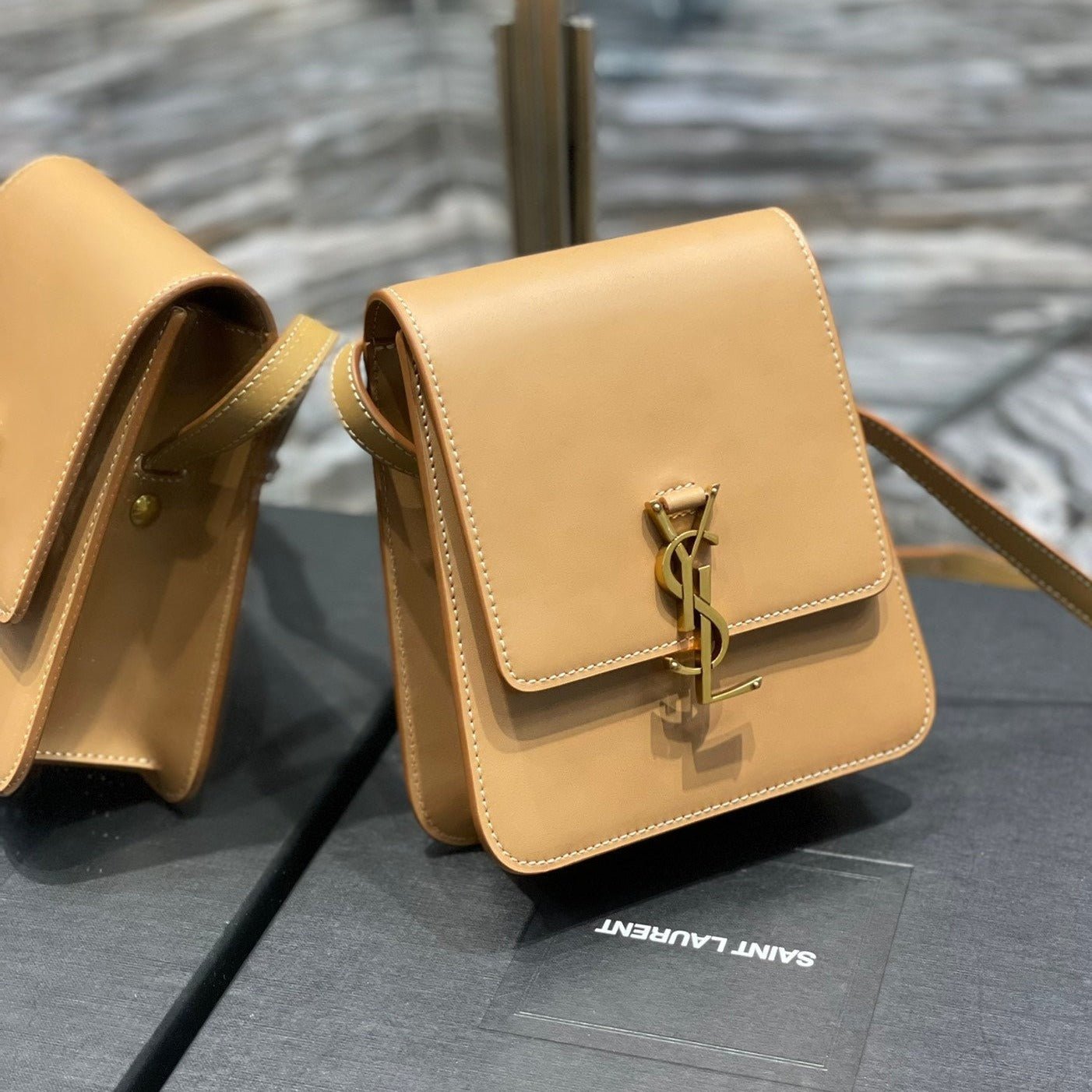 {Style No: A8KP3CNS} KAIA 18 HANDBAG IN YELLOW CREAM CALFSKIN