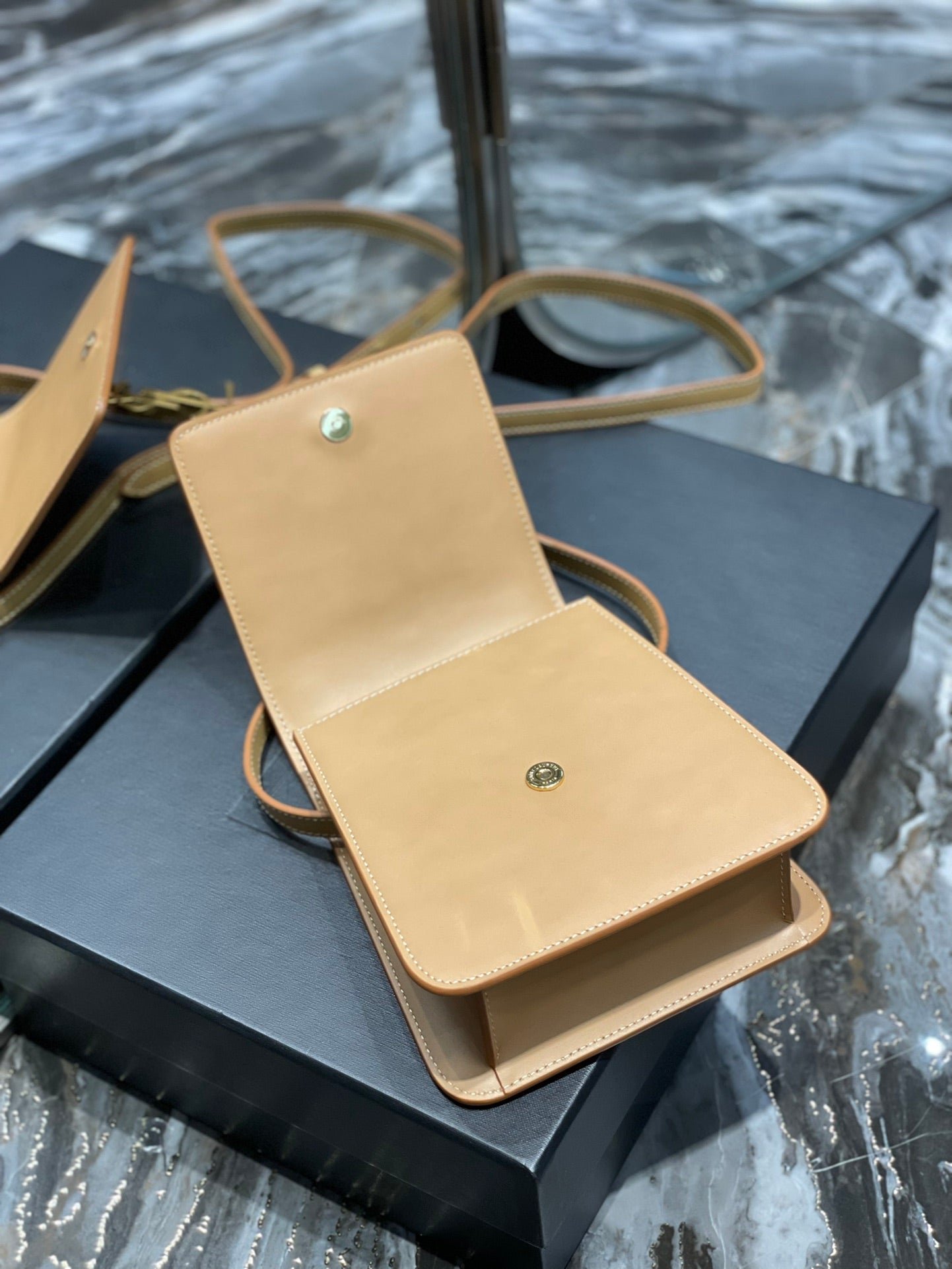 {Style No: A8KP3CNS} KAIA 18 HANDBAG IN YELLOW CREAM CALFSKIN - Image 6
