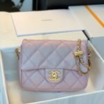 {Style No: PENVZ8B4} CHANEL 25S CLASSIC FLAP 19 CM IN MAUVE PINK CAVIAR LEATHER WITH GOLD HARDWARE