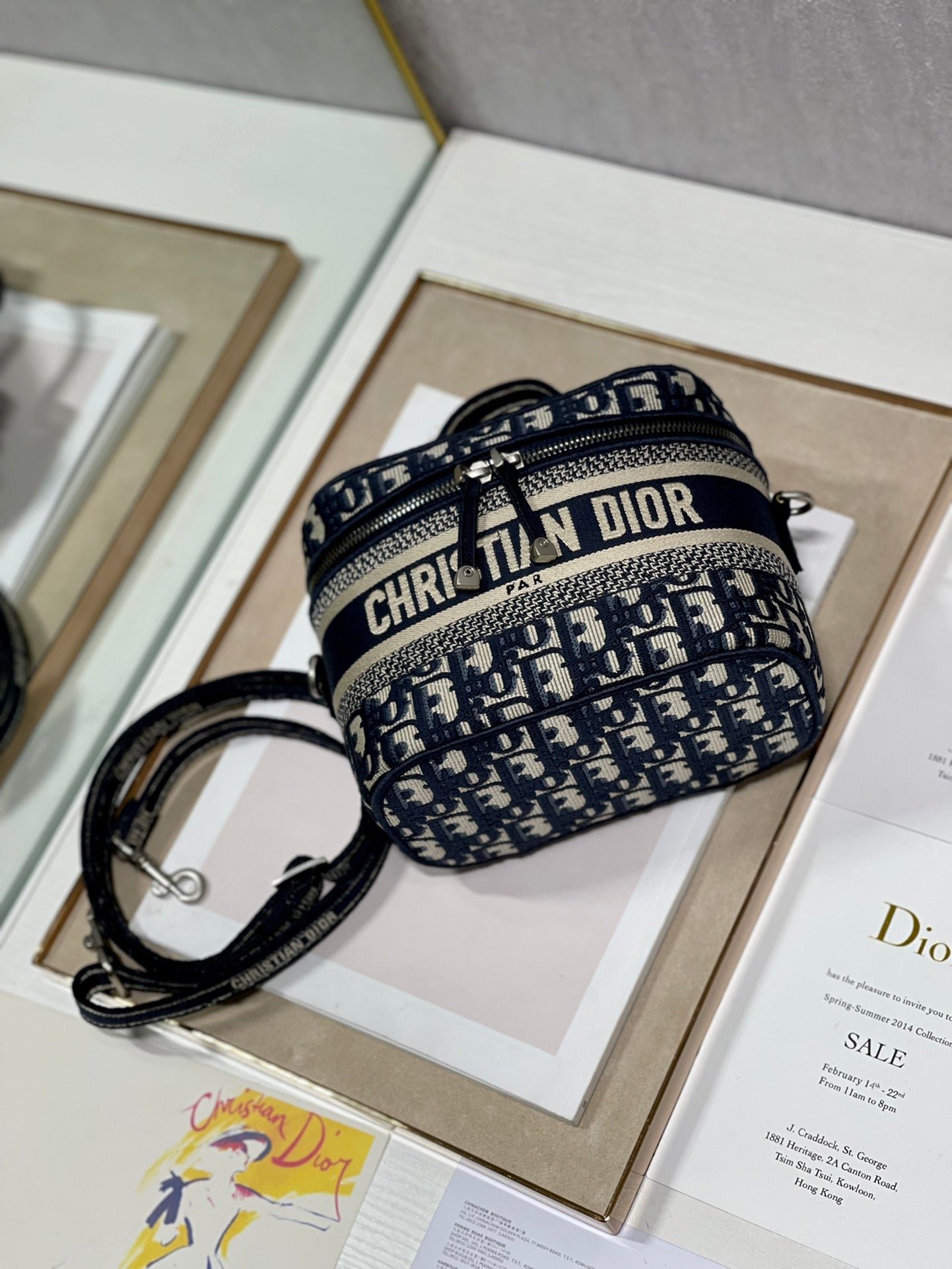 {Style No: 7SBLD4BS} CROSSBODY MINI 18 VANITY CASE IN BLACK MONOGRAM OBLIQUE JACQUARD - Image 6