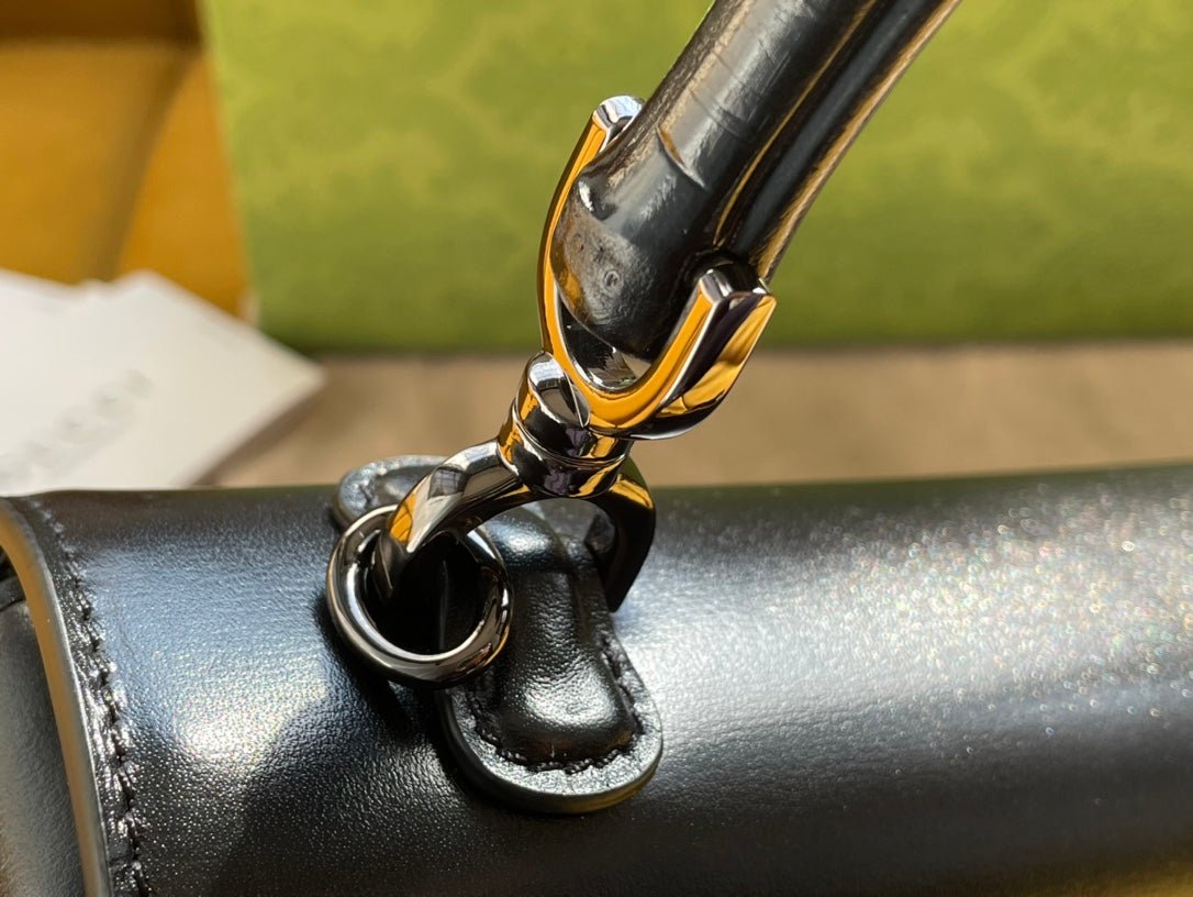 {Style No: 2X7NF9JQ} BAMBOO TOP HANDLE BAG 21 IN BLACK CALFSKIN - Image 9