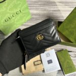 {Style No: KFUQ3KR7} GG MARMONT MINI 11 WALLET BLACK CALFSKIN