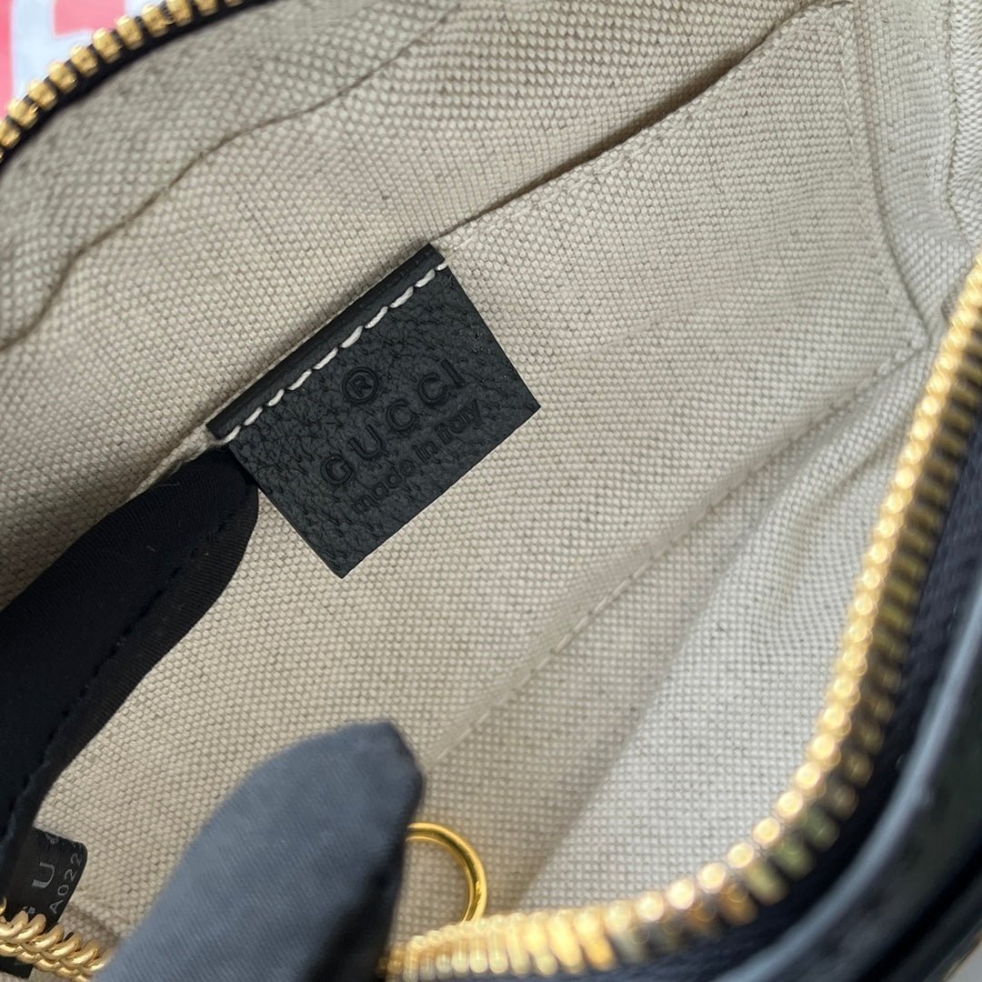 {Style No: 3SD2PGA3} DENIM SHOULDER BAG 17 BLACK WITH LEATHER TRIM - Image 7