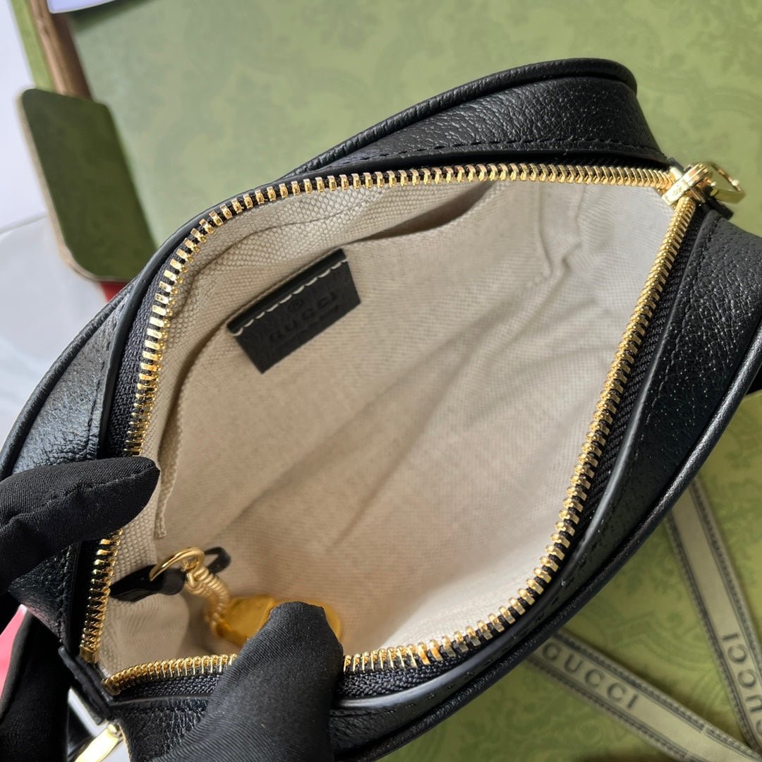 {Style No: 3SD2PGA3} DENIM SHOULDER BAG 17 BLACK WITH LEATHER TRIM - Image 9