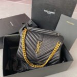 {Style No: PKZZ7P82} COLLEGE MEDIUM 24 IN BLACK LAMBSKIN GOLD HARDWARE