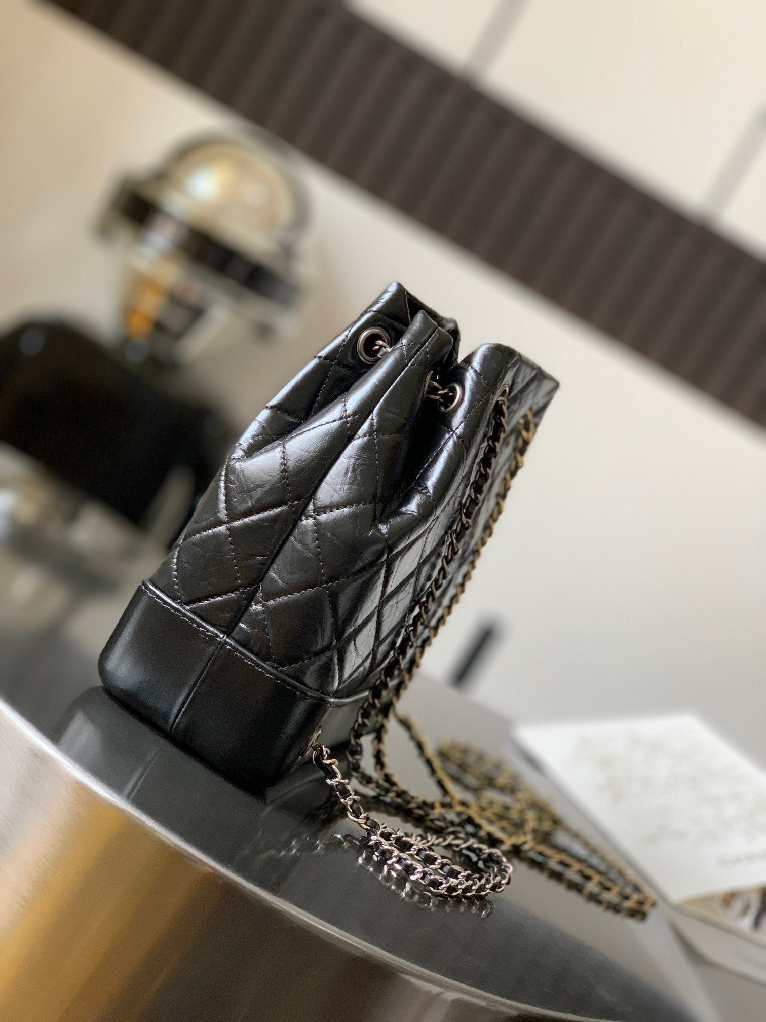 {Style No: MS5XUIFC} CHANEL 25S GRABRIELLE BACKPACK 24 CM IN BLACK LAMBSKIN - Image 2