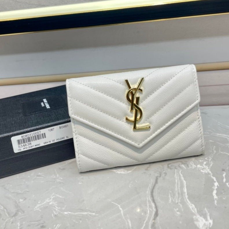 {Style No: HE8PVOTP} MONOGRAM 12 WHITE CALFSKIN CARD HOLDER