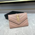 {Style No: Z76I8GOV} MONOGRAM 12 PINK SALMON CALFSKIN CARD HOLDER