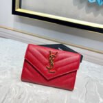 {Style No: 8OYLDT72} MONOGRAM 12 CHERRY RED CALFSKIN CARD HOLDER