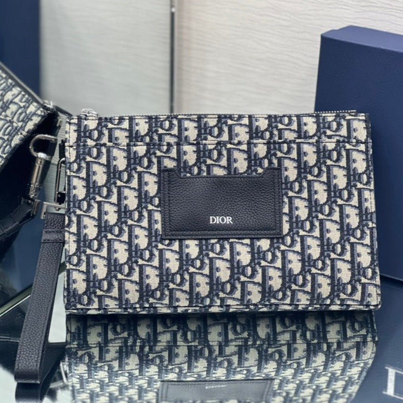 {Style No: 5VHL3564} SADDLE 28 BAG IN BLUE OBLIQUE JACQUARD