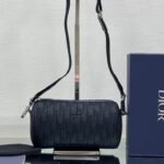 {Style No: TNEB1B3C} ROUND BUCKET 21 BAG IN BLACK OBLIQUE JACQUARD
