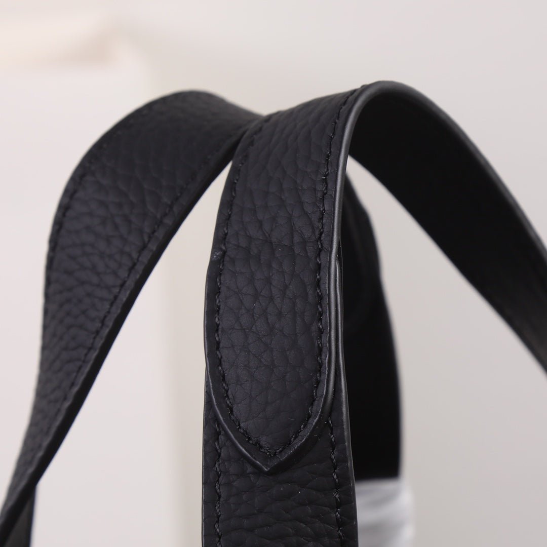 {Style No: 8CI3N5XP} PRA 18 DYNAMIQUE LOGO TOTE BAG IN BLACK CALFSKIN - Image 9