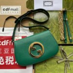 {Style No: J765X7GM} BLONDIE SHOULDER BAG 28 IN CASTLETON GREEN LAMBSKIN GOLD HARDWARE