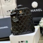 {Style No: EYSJP3N3} CHANEL 25S BACKPACK 23 IN BLACK SHINY CALFSKIN GOLD HARDWARE