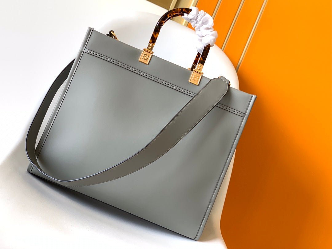 {Style No: Z6MA61S7} Fend Sunshine Medium Bag 35 Grey Leather - Image 3