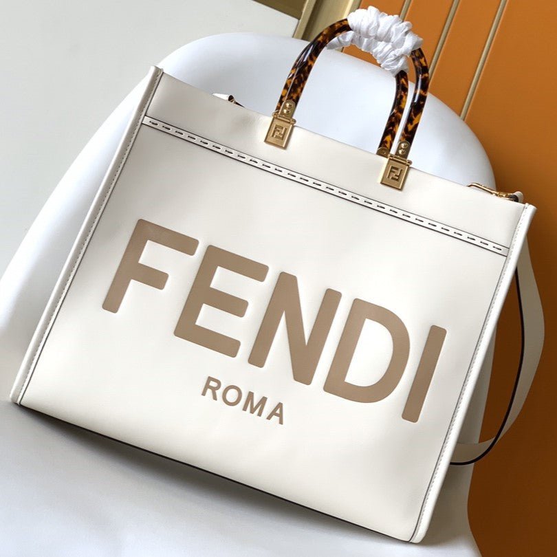 {Style No: JO37JZGI} Fend Sunshine Medium Bag 35 White Leather