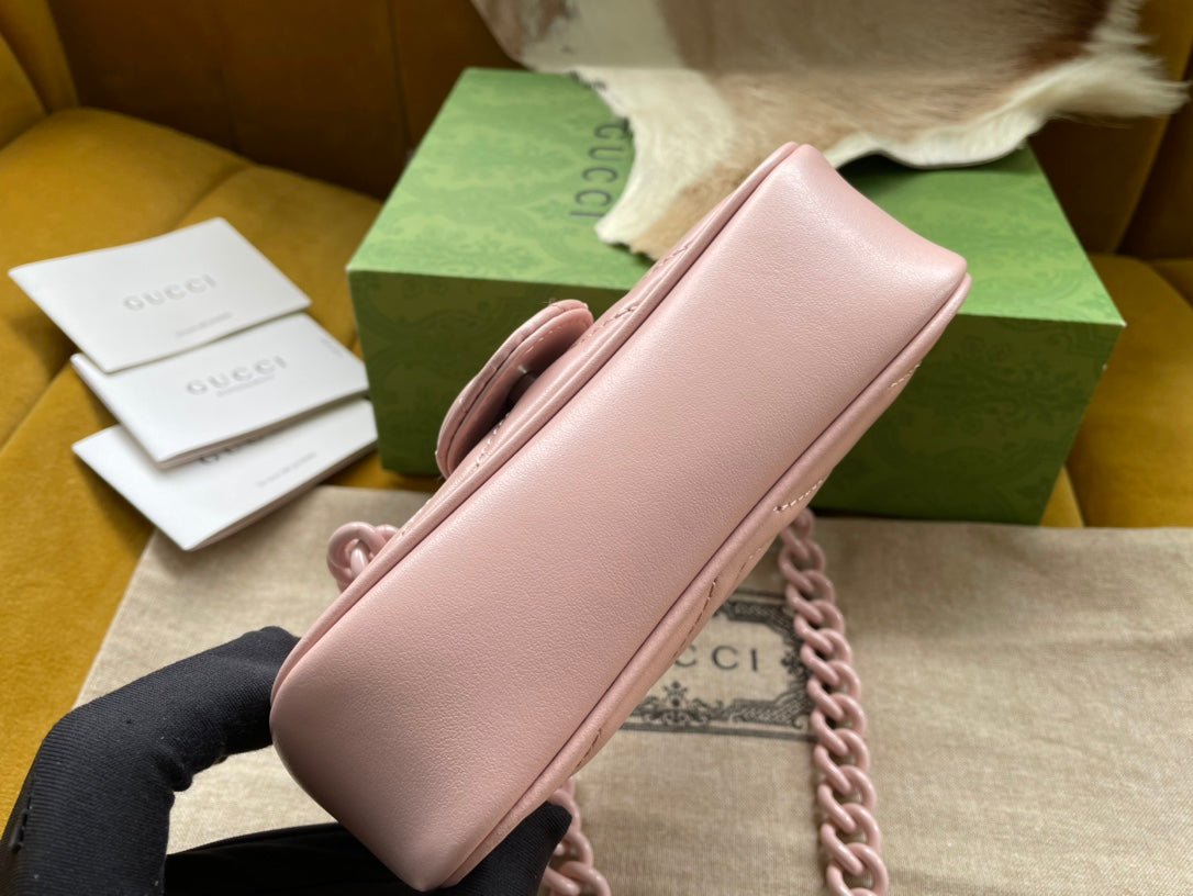 {Style No: 8B1L2R13} MARMONT MINI HANDBAG 16 IN LIGHT PINK CALFSKIN - Image 7