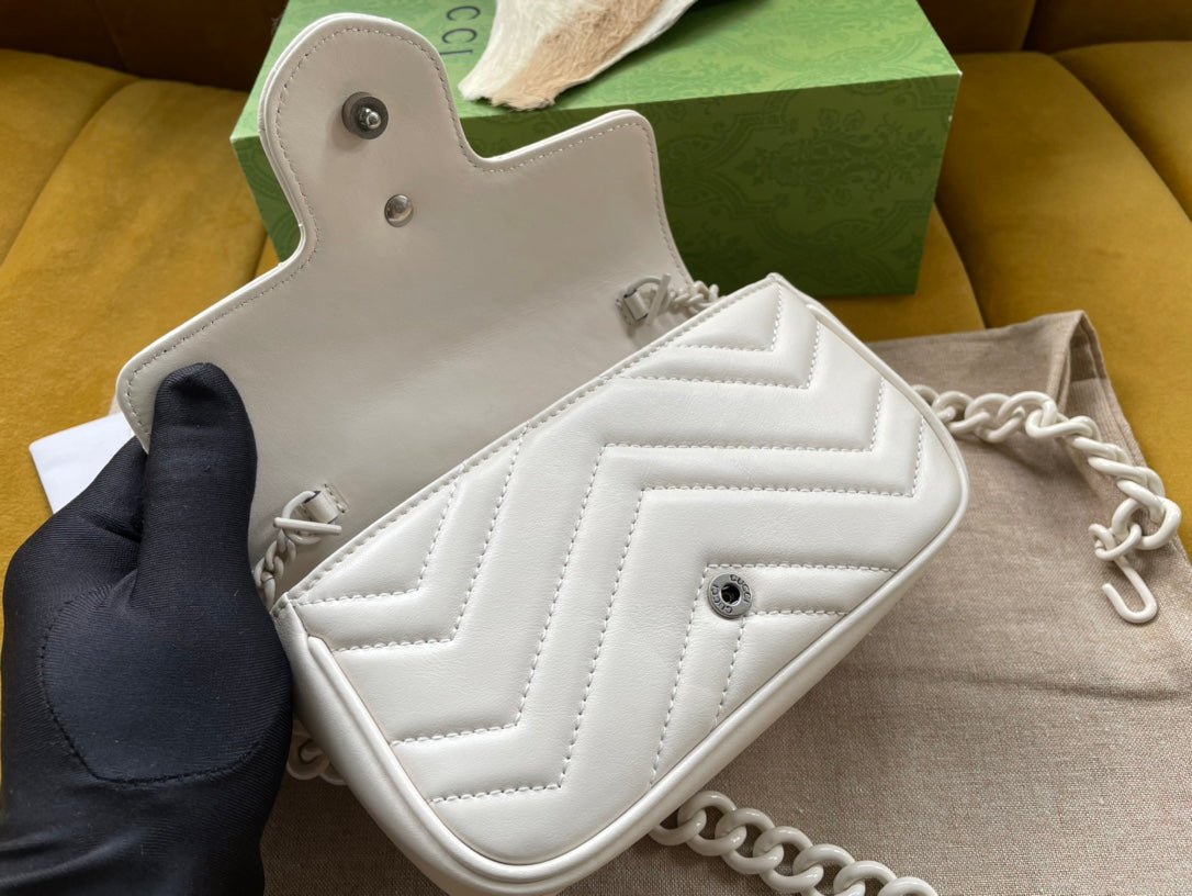 {Style No: KAYRTGJB} MARMONT MINI HANDBAG 16 IN WHITE CALFSKIN - Image 3