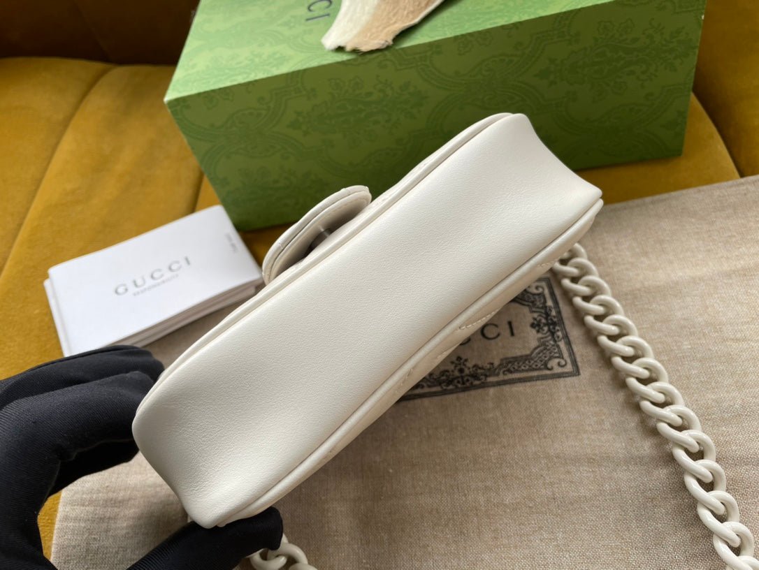 {Style No: KAYRTGJB} MARMONT MINI HANDBAG 16 IN WHITE CALFSKIN - Image 6