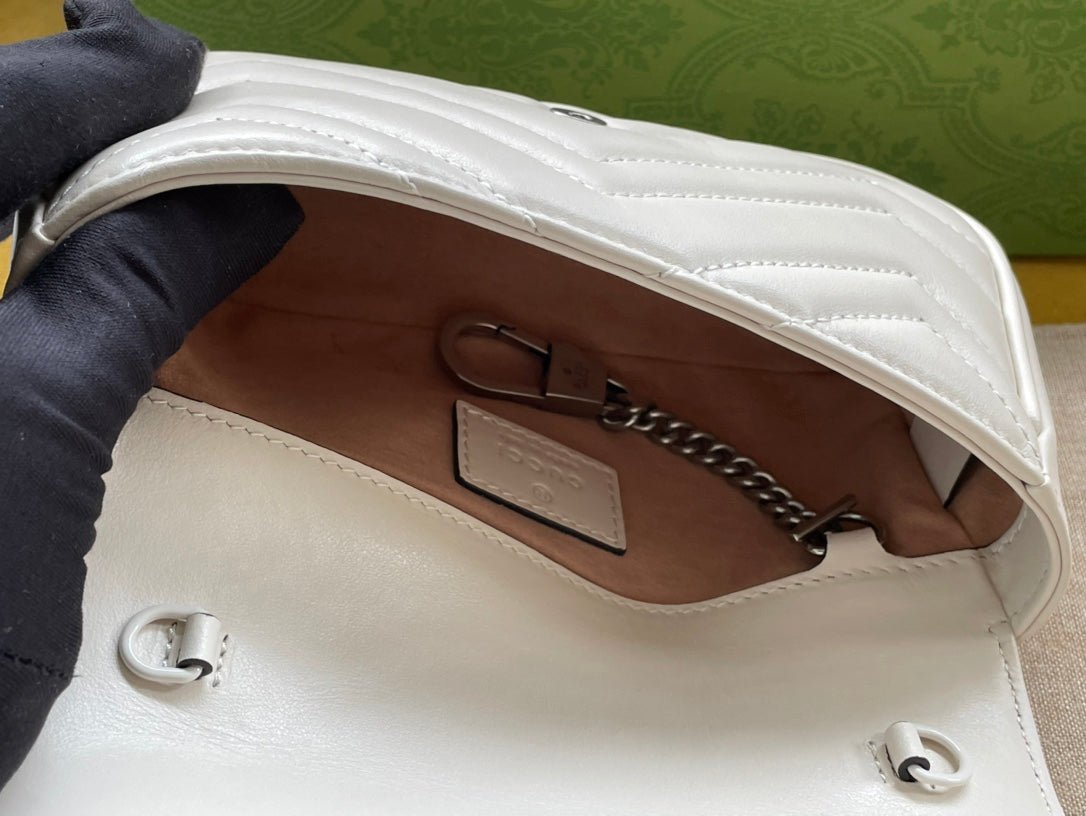{Style No: KAYRTGJB} MARMONT MINI HANDBAG 16 IN WHITE CALFSKIN - Image 9