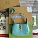 {Style No: G3XQH1JH} GG JACKIE SMALL 28 SHOULDER BAG IN BLUE PASTEL CALFSKIN