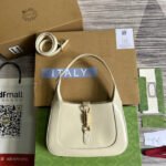 {Style No: BIOWY2V5} GG JACKIE SMALL 28 SHOULDER BAG IN WHITE CALFSKIN