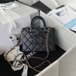 {Style No: PERA4PA6} CC MINI 15 BOX BAG IN BLACK CALFSKIN GOLD HARDWARE