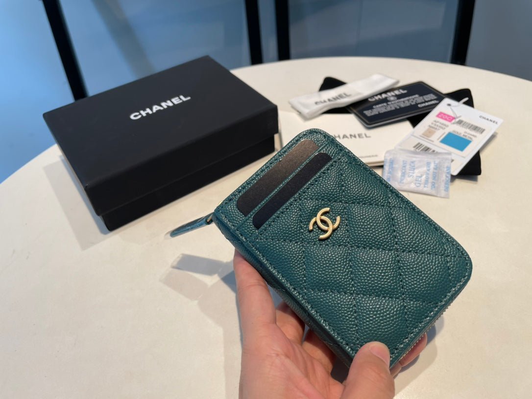 {Style No: MD5EK9F3} CC ZIPPED COIN PURSE 11 OCEAN GRAINED CALFSKIN - Image 7