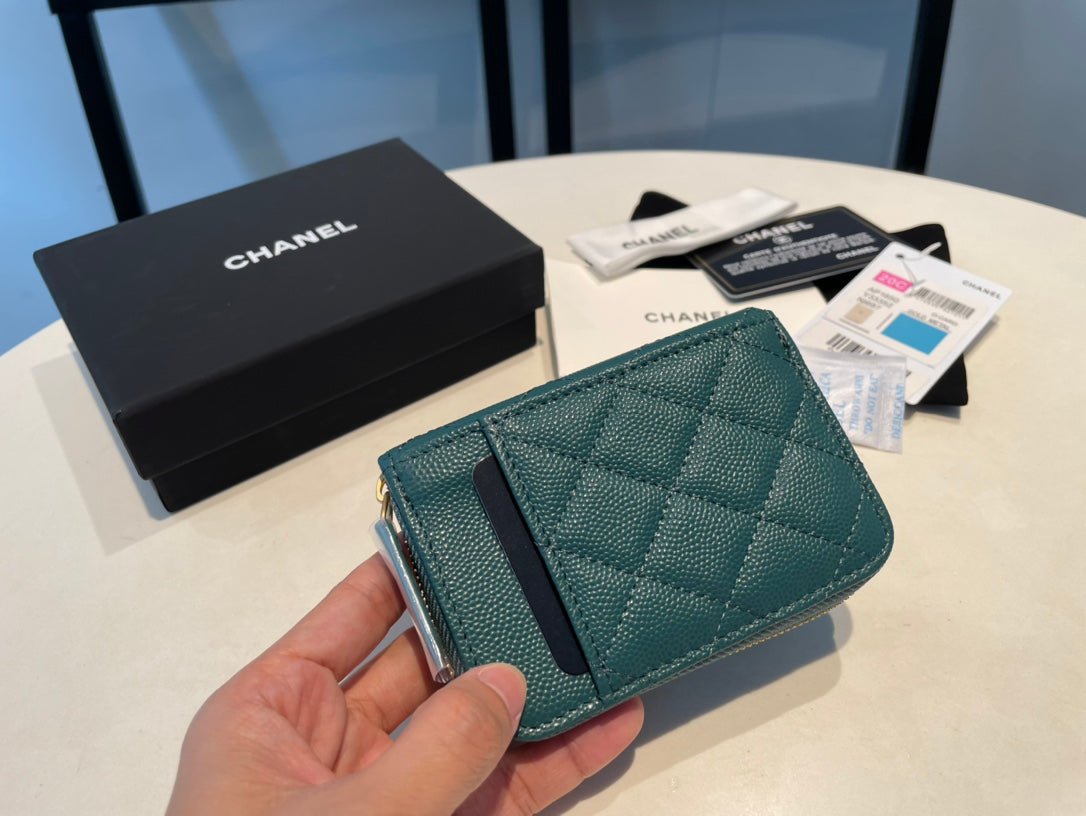 {Style No: MD5EK9F3} CC ZIPPED COIN PURSE 11 OCEAN GRAINED CALFSKIN - Image 5
