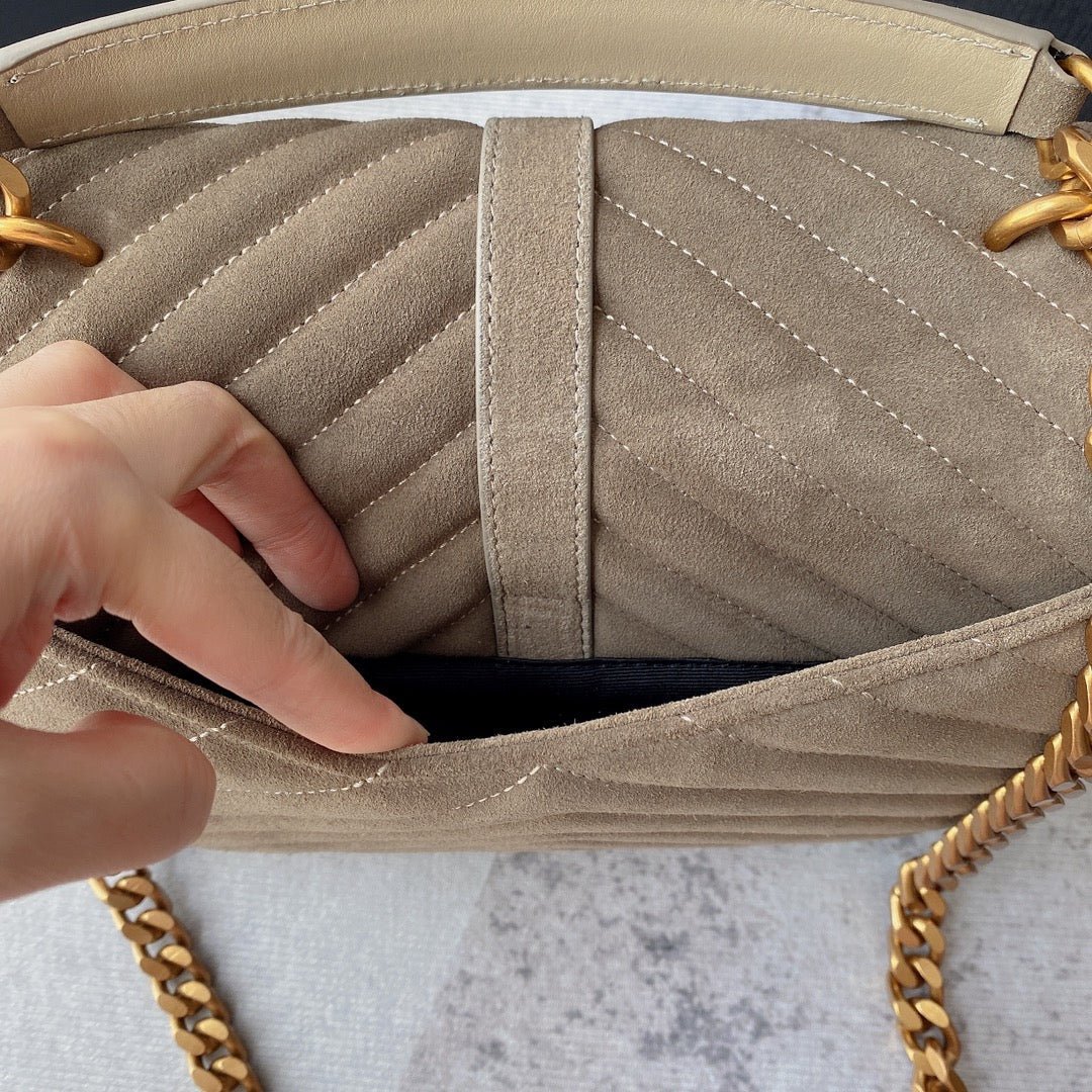 {Style No: AAW9WO36} COLLEGE TASSEL 24 IN LIGHT FAWN SUEDE GOLD HARDWARE - Image 6