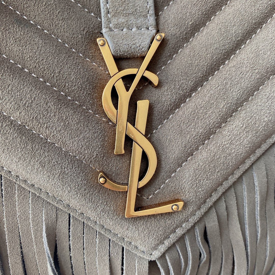 {Style No: AAW9WO36} COLLEGE TASSEL 24 IN LIGHT FAWN SUEDE GOLD HARDWARE - Image 8