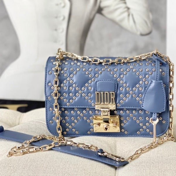 {Style No: PWZUVZ1Z} LIMITED BAG 21 IN SAPPHIRE BLUE LAMBSKIN