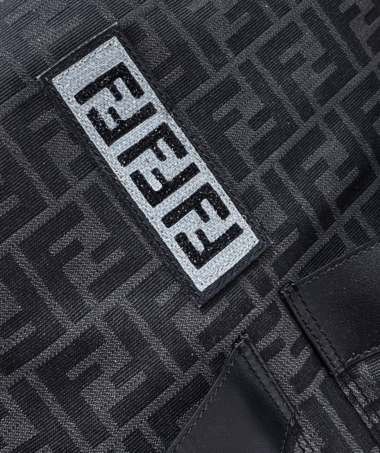{Style No: 4NO2JYW4} FENDI STRIKE LARGE 46 FF BLACK JACQUARD FABRIC BACKPACK - Image 4