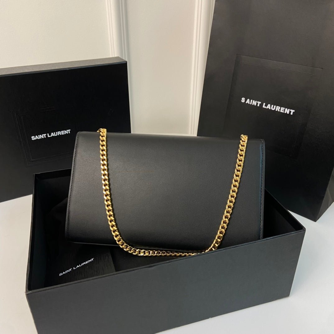 {Style No: CYS4XFY4} KATE TASSEL 24 BLACK CALFSKIN WITH GOLD LOGO - Image 2