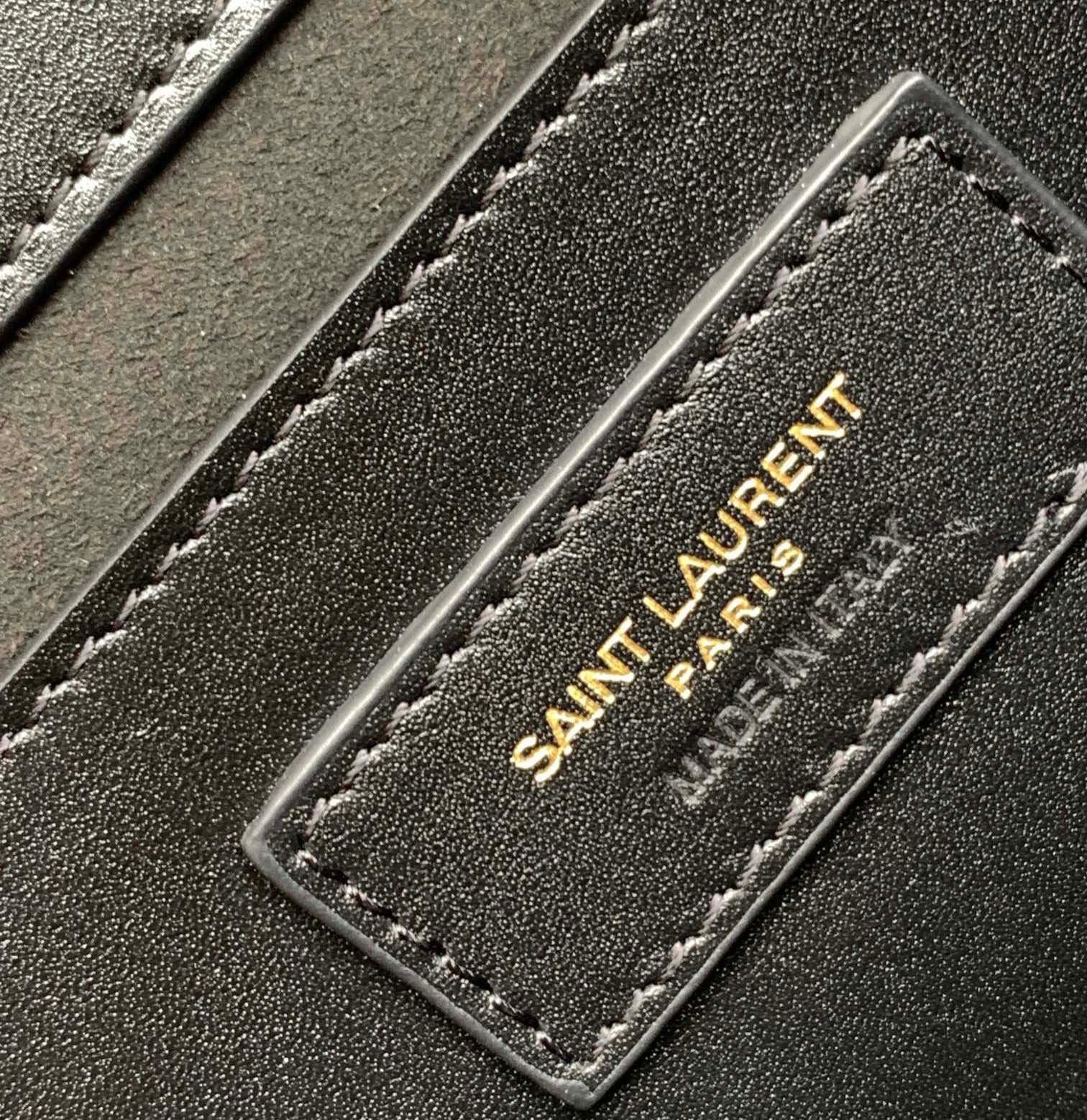 {Style No: CYS4XFY4} KATE TASSEL 24 BLACK CALFSKIN WITH GOLD LOGO - Image 9