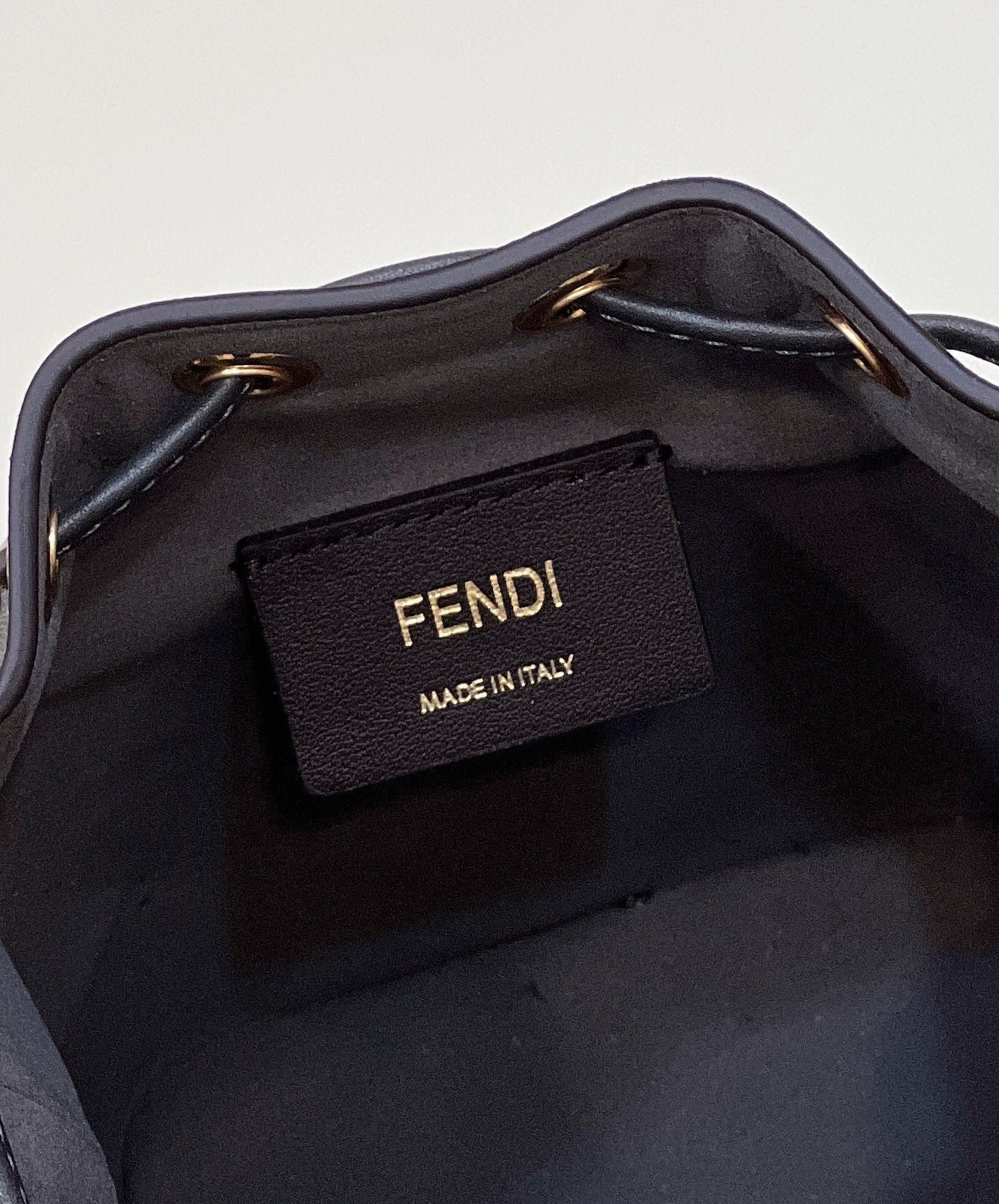 {Style No: KMFID25F} MON TRESOR MINI 18 BAG IN BLACK MIX GREY FF FABRIC WITH GOLD HARDWARE - Image 4