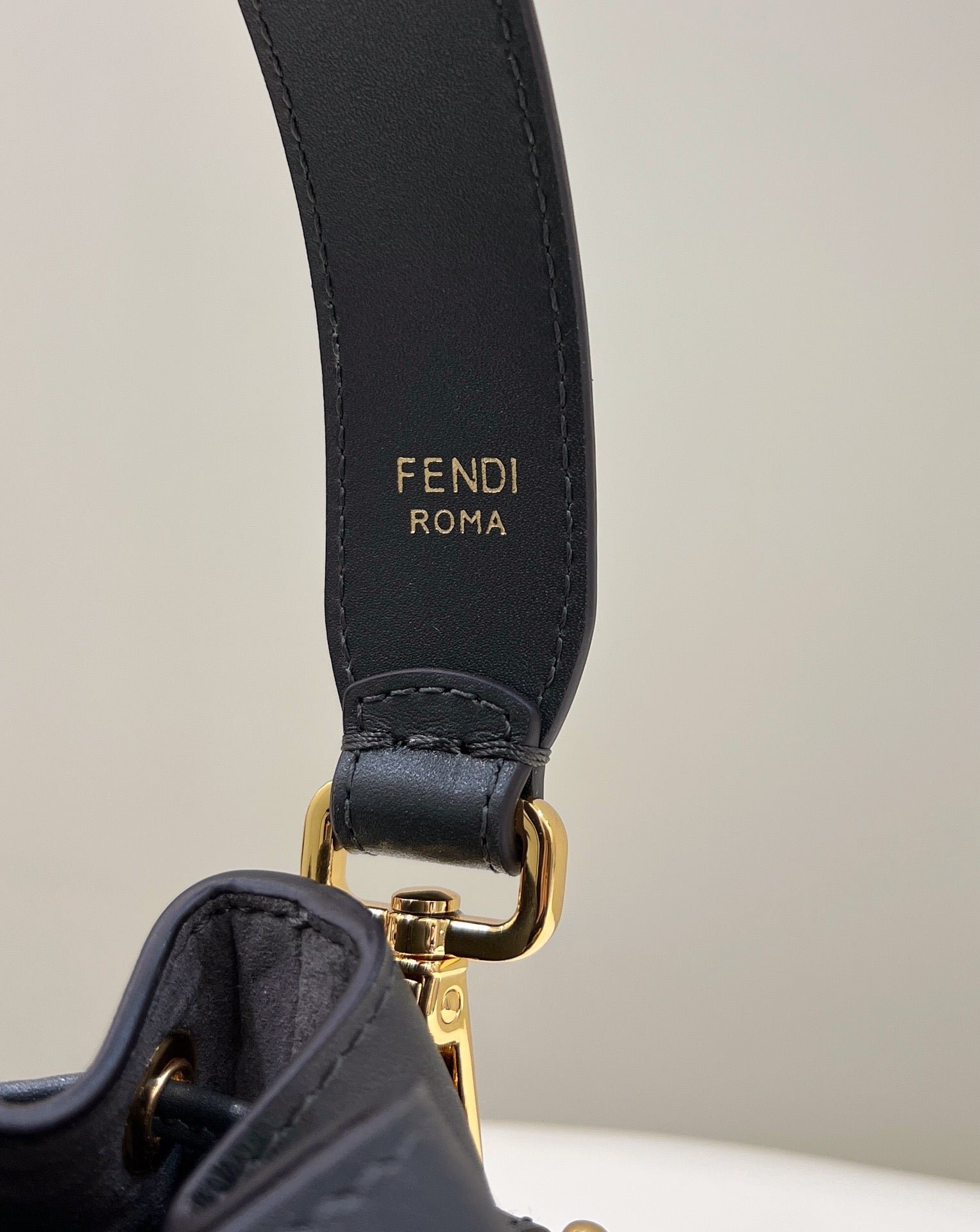 {Style No: KMFID25F} MON TRESOR MINI 18 BAG IN BLACK MIX GREY FF FABRIC WITH GOLD HARDWARE - Image 8