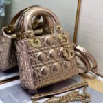 {Style No: H9L4Z3JG} LADY DIOR BAG 17 IN METALLIC ROSE GOLD LAMBSKIN