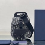 {Style No: JNKIIWRK} GALLOP SLING BAG 27 IN BEIGE MIX BLACK OBLIQUE JACQUARD AND CALFSKIN