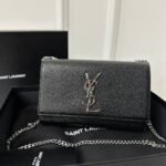 {Style No: TJBJHTO3} KATE 20 SMALL IN CALFSKIN BLACK WITH SILVER LOGO