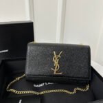 {Style No: ZGSVUB1R} KATE 20 SMALL IN CALFSKIN BLACK WITH GOLD LOGO