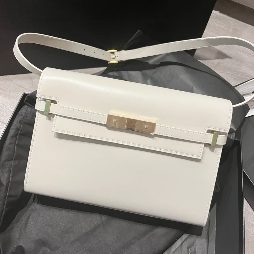 {Style No: QELGB3SW} MANHATTAN 29 TOP-HANDLE IN SMOOTH WHITE CALFSKIN