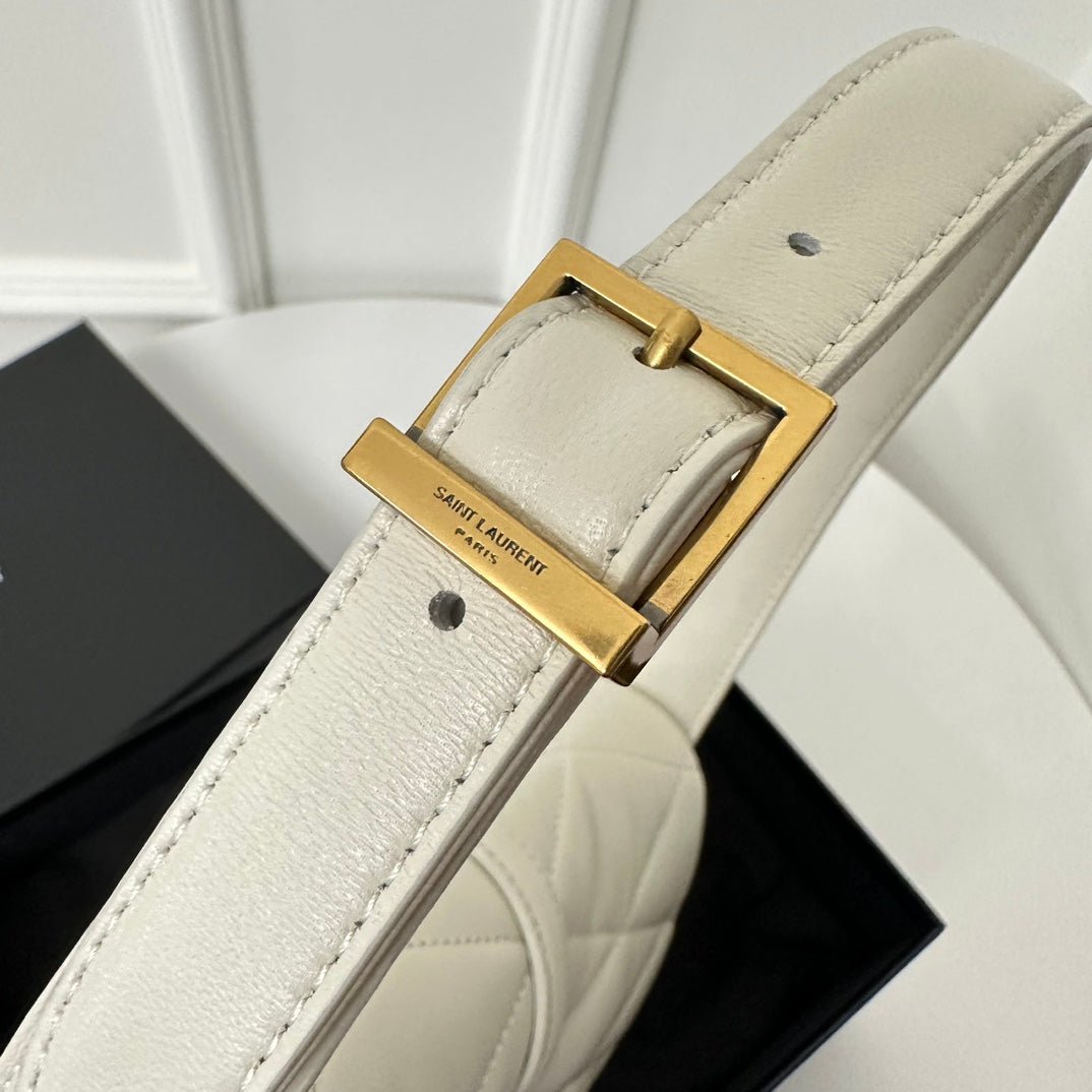 {Style No: 5A3L9TV8} LE 5 À 7 HANDBAG 24 IN WHITE LAMBSKIN - Image 9