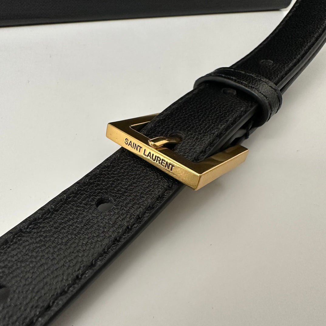 {Style No: 5B1HKEU4} JUNE 19 BLACK QUILTED LAMBSKIN WITH GOLD LOGO BOX BAG - Image 9