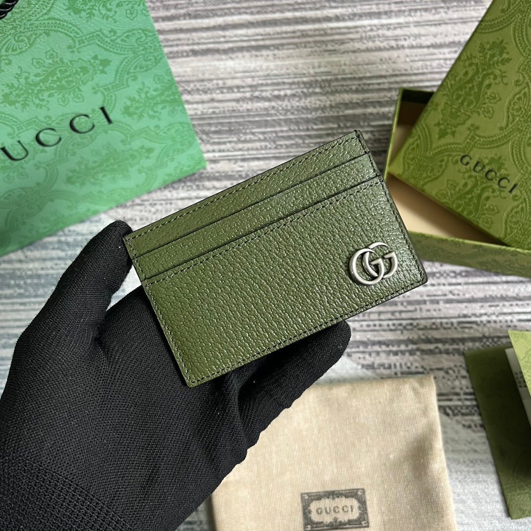 {Style No: KDLUDQP4} MARMONT CARD HOLDER 11 IN ARMY GREEN LAMBSKIN