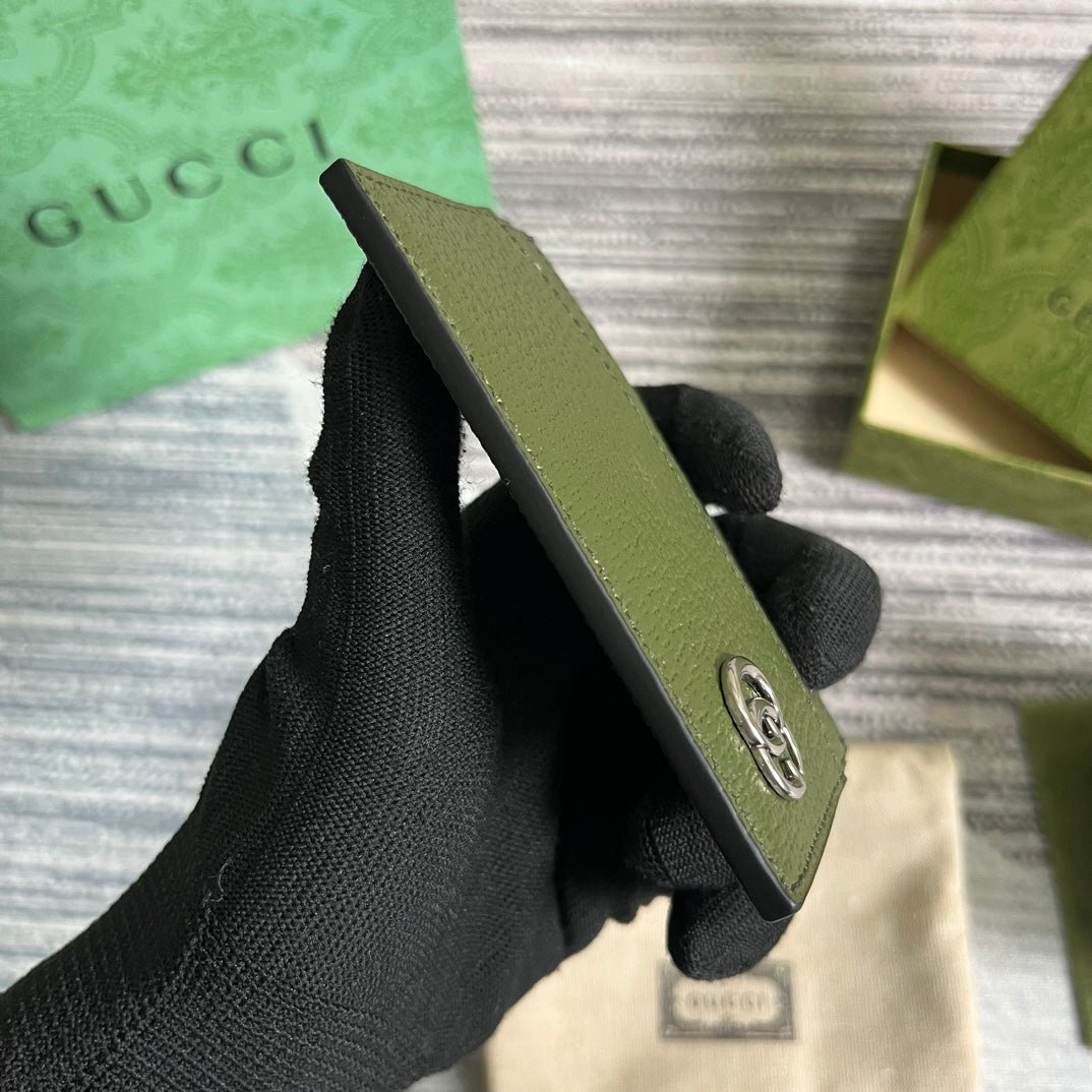{Style No: KDLUDQP4} MARMONT CARD HOLDER 11 IN ARMY GREEN LAMBSKIN - Image 3